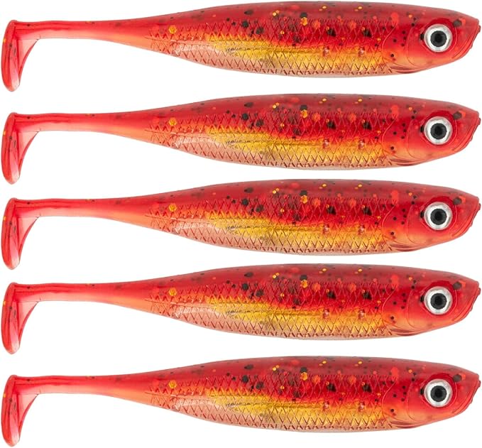 QualyQualy Soft Plastic Swimbait Paddle Tail Shad Lure Soft Bass Shad Bait Minnow Paddle Tail Swim Bait for Bass Trout Walleye Crappie - 2.75in, 3.14in, 3.94in, 5in