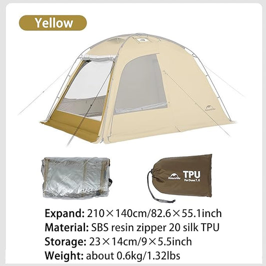 Naturehike7.6 Double Person 4-Seasons Camping Tent, UPF50+ Sun Protection Tent with 7001 Aluminum Alloy Poles, PU2000mm+ Waterproof Tent for Outdoor Camping,Picnic