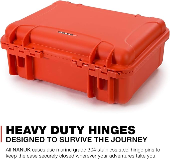 Nanuk 930 Waterproof Hard Case with Lid Organizer and Padded Divider - Orange (930-6003)