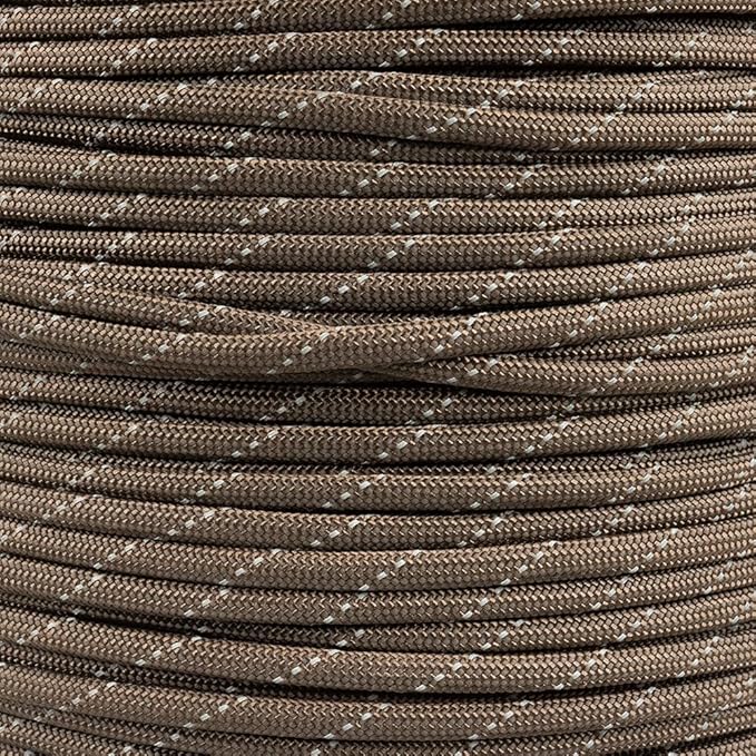 Reflective 550lb Paracord – 7 Strand Type III Nylon Parachute Cord for Hiking, Camping, and Fishing – 30+ Colors and 6 Length Options