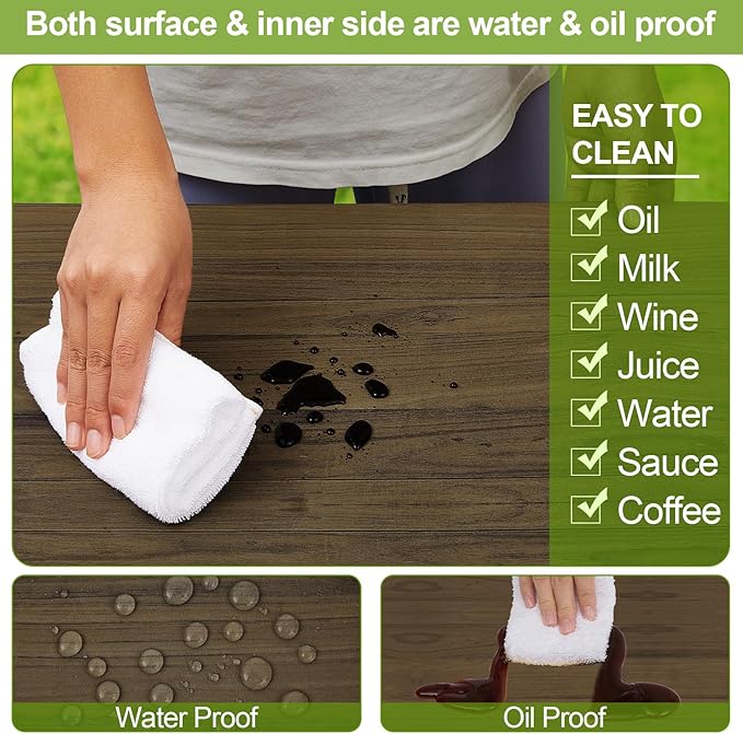 Picnic Table Cover with Bench Covers Camping Essentials Waterproof Windproof Camping Tablecloth with Drawstring Bag, Fitted Rectangle Tables and Seats, 60in, Dark Brown