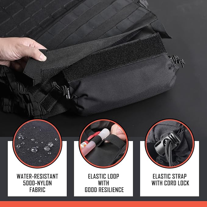 WYNEX Tactical First Aid Drop Dump Pouch, Medical Trauma Roll Up Drop Pouch EMT IFAK Sub Abdominal Carrying Bag with Hook-N-Loop for Chest Rig Vest