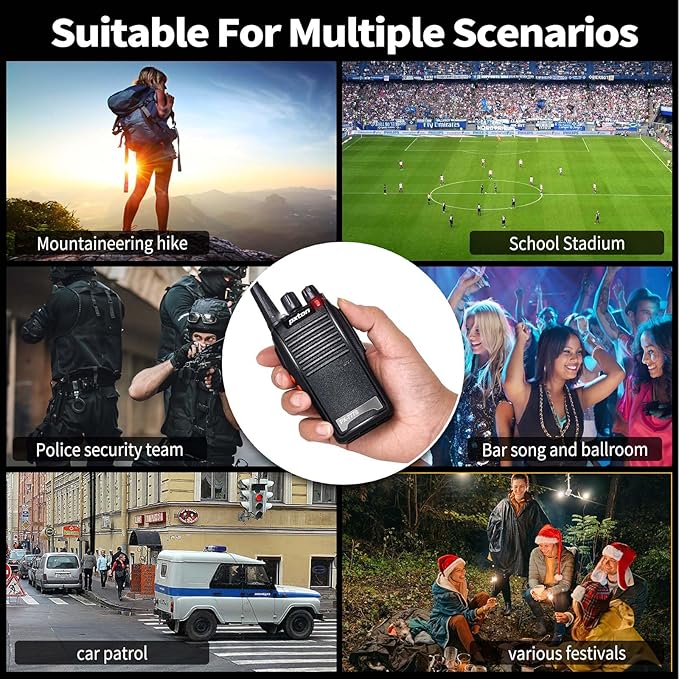 777S walkie talkies Long Range for Adults Rechargeable with Earpieces and Li-ion Battery,Two Way radios has VOX/TOT/Emergency Alarm/Battery Low Alert/Flashlight/Scan Function(4 Pack)