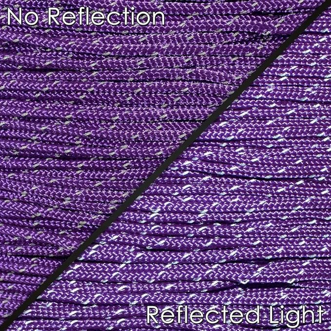 West Coast Paracord – 95 Tensile Strength - 1 Strand Reflective Paracord (100 Feet, Purple)