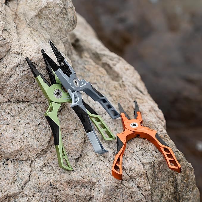 KastKing Gila 7.5-inch Fishing Pliers with Scissor Line Cutters, Aircraft Grade Aluminum Fishing Gear, Saltwater Resistant Fishing Tools, Non-Slip Rubber Handle