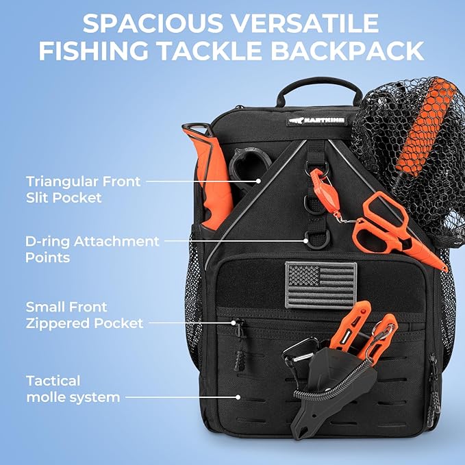 KastKing KarryAll Fishing Tackle Backpack with Rod Holder 4 Tackle Boxes,40/26L Tackle Bag Storage Fishing Gear and Equipment