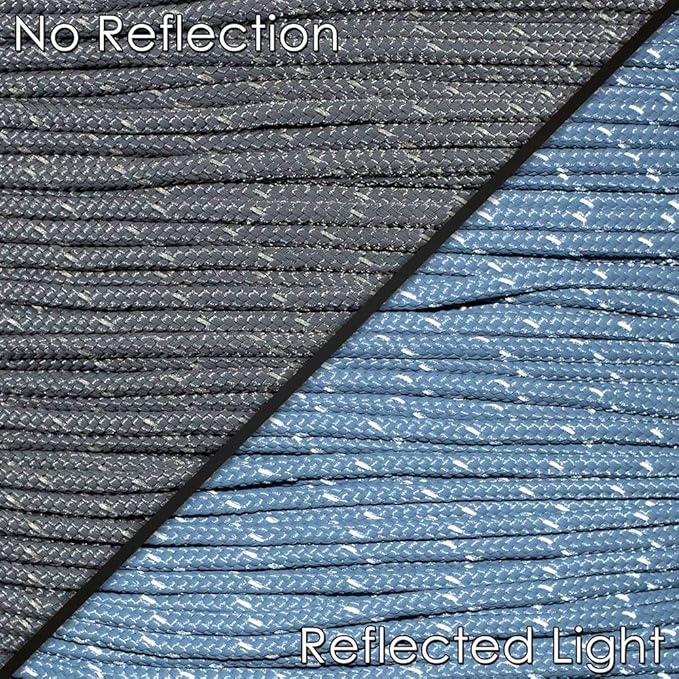 West Coast Paracord – 95 Tensile Strength - 1 Strand Reflective Paracord (25 Feet, Gray)