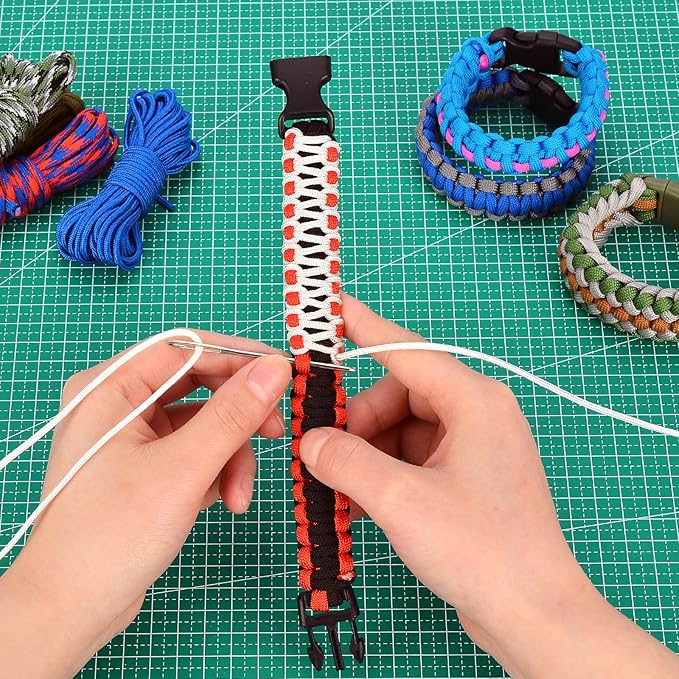 WEREWOLVES Paracord 550, 4MM Paracord 20 Colors & 2MM Micro Paracord Rope 10 Colors with Instructions Book, Paracord Bracelet Combo Crafting Kits, Parachute Cord and Complete Accessories
