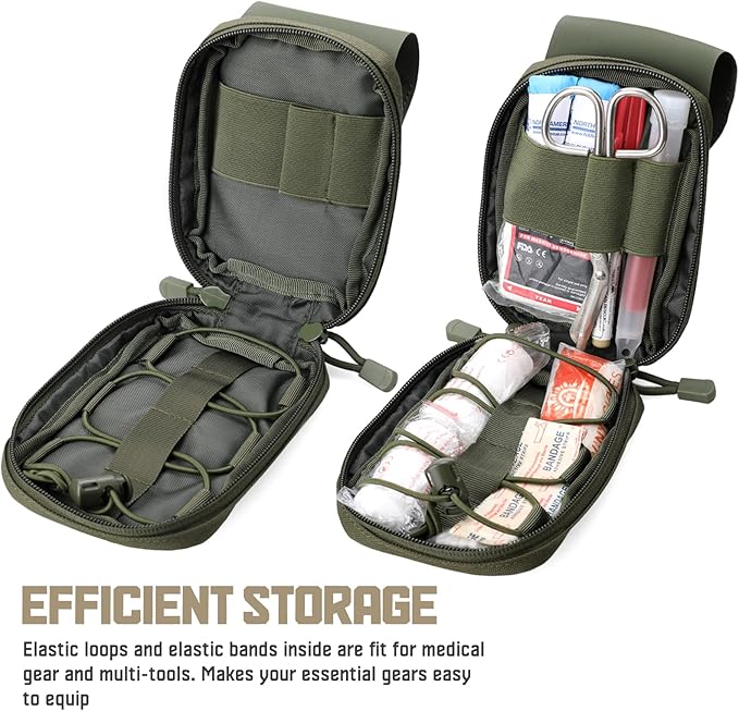 WYNEX Molle IFAK First Aid Pouch, Tactical Medical Trauma Pouch MED EMT Belt Pouch Small Portable Utility Emergency Survival Pack with Immediate Identify Cross for Belt Vest
