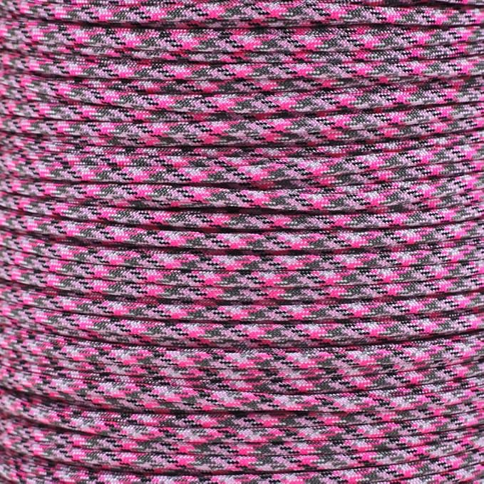 Reflective 550lb Paracord – 7 Strand Type III Nylon Parachute Cord for Hiking, Camping, and Fishing – 30+ Colors and 6 Length Options