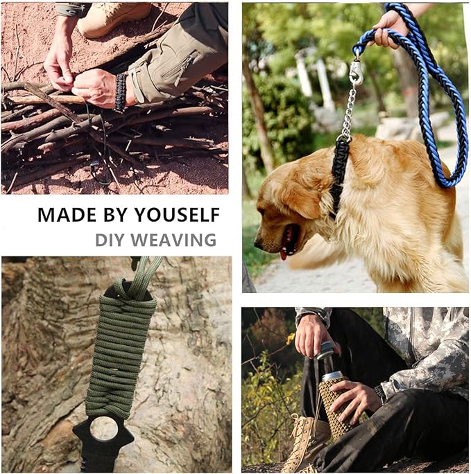 Paracord,Paracord 550 Combo Crafting Kits with 5 Types Buckles,20 Feet Each Paracord Rope (Light Rainbow Set 200feet) (A-Set)