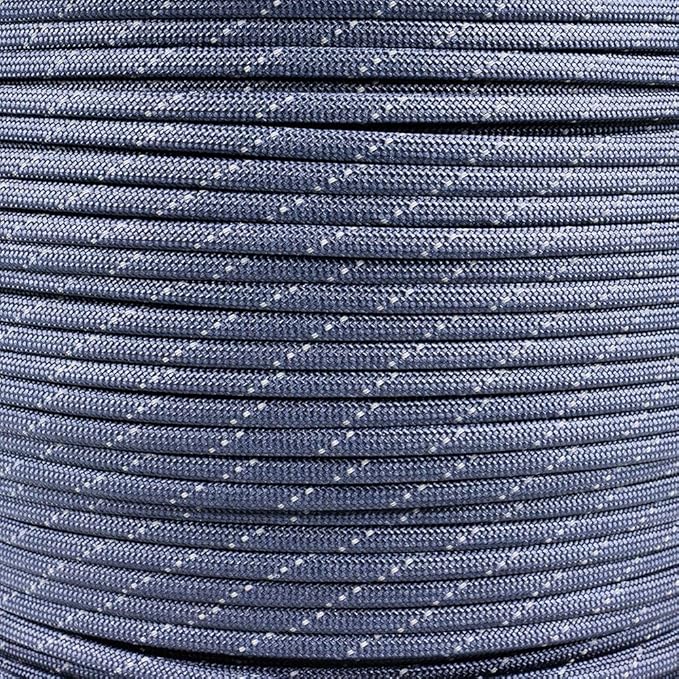 Reflective 550lb Paracord – 7 Strand Type III Nylon Parachute Cord for Hiking, Camping, and Fishing – 30+ Colors and 6 Length Options