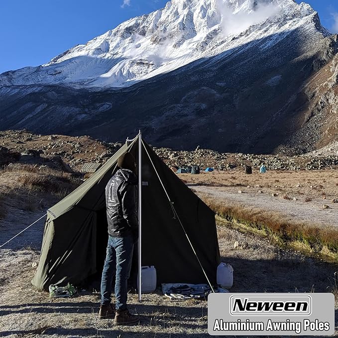 Neween Tent Poles for Tarp Adjustable Camping Tarp Poles Set of 2, 76in Lightweight Collapsible Tent Pole with a Diameter of 0.6in for Backpacking Hiking Awning Canopy Rain Fly Shelter (Grey)