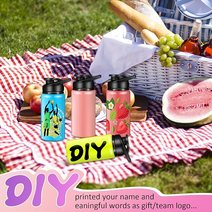 10 Pcs Reusable Aluminum Water Bottles Bulk Multicolor Outdoor Sports Water Bottles for Travel Gym Cycling Camping, Snap Lid