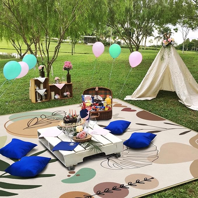 Extra Large Picnic Blankets Waterproof Foldable (60 "x 80") Beach Blanket Waterproof Sandproof,3-Layer Thicking Mat Outdoor Packable Camping Blanket