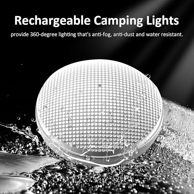 Rechargeable Camping Light 5200mAh Camping Lights and Lanterns Rechar Tent Light Night Market Lights for Tent,White
