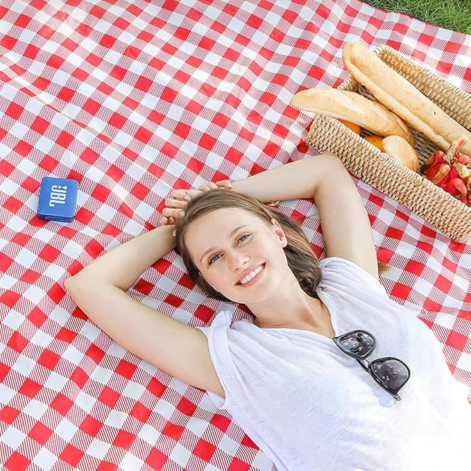 Lchkrep Picnic Blanket Beach Blankets 80"x60" Large Sandproof Waterproof Camping Portable Travel Blanket Play Mat for Outdoor Indoor Family Beach Park Grass,Hiking, Music Festival (Red)