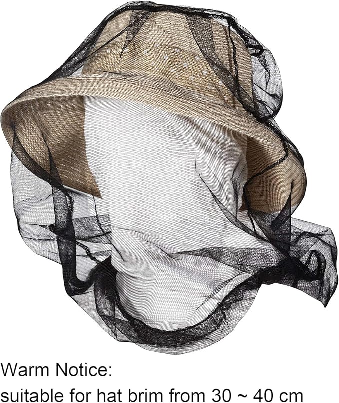 HESTYA 4 Pack Mosquito Net Mesh for Head Face Neck Fly Netting Hood from Bugs Gnats No See Net with Carry Bags for Outdoor