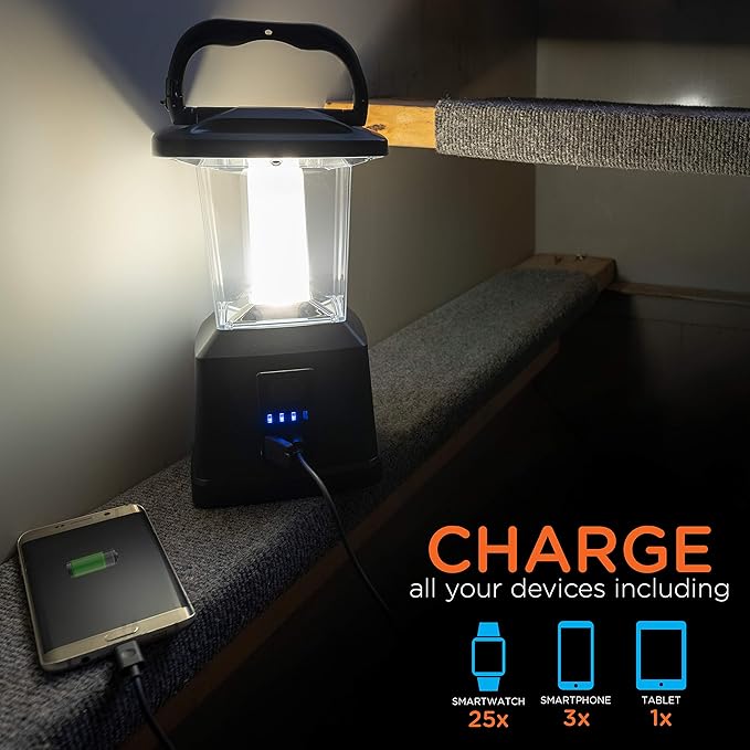Enbrighten LED Camping Lantern, Battery Powered, Carabiner Handle, Hiking Gear, Emergency Light, Tent Light, Lantern Flashlight for Hurricane, Emergency, Survival Kits, Fishing, Home and More
