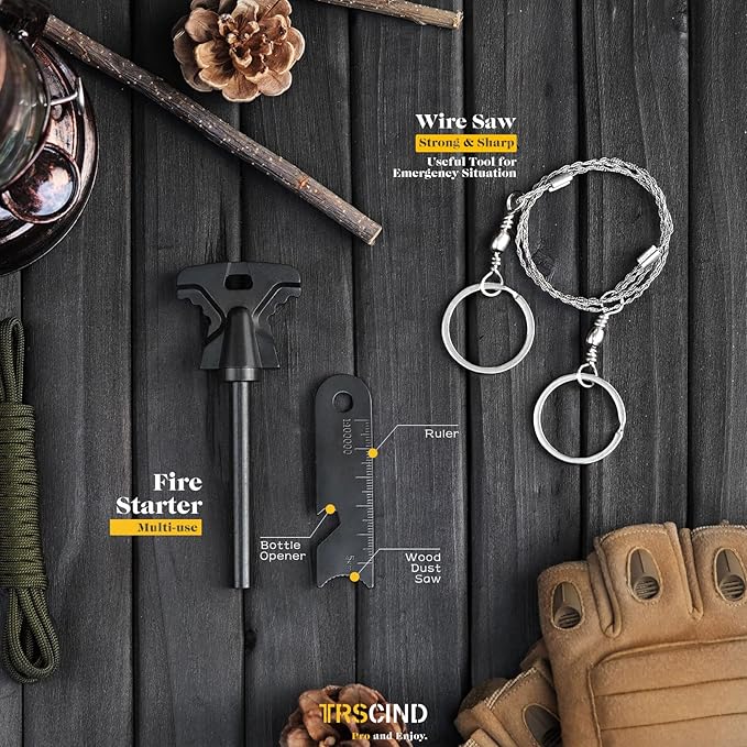 Gifts for Men Dad Husband - Fathers Day Anniversary Birthday Gifts Idea for Him Boyfriend Man - Survival Kit 14 in 1, Survival Gear and Equipment, Fishing Hunting Camping Accessories, Cool Gadgets