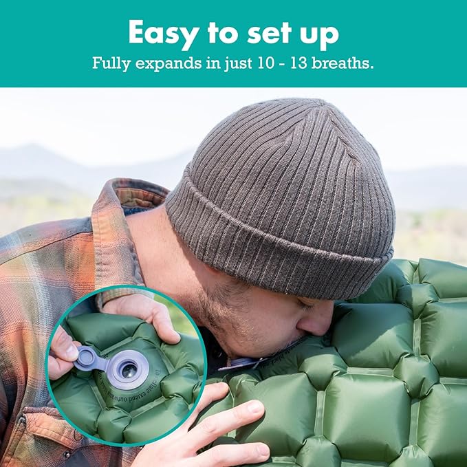 Light Weight Sleeping Mat for Camping - Ultralight Backpacking Sleeping Pad - Inflatable, Compact Sleep Pad for Hiking and Travel - Portable Backpacker Sleep Mat - 2-Pack - 73.5" x 21.5"
