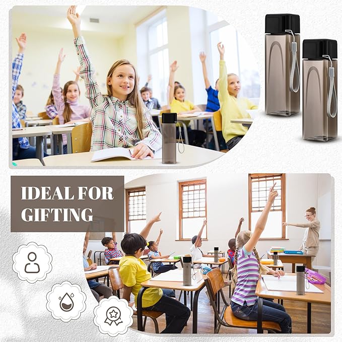 Mifoci 30 Pcs Water Bottle Bulk 17 oz Plastic Sports Water Bottles for Kids Adults Reusable Leak Proof Portable Drink Container Large for School Classroom Travel Camping Fitness Office(Black)