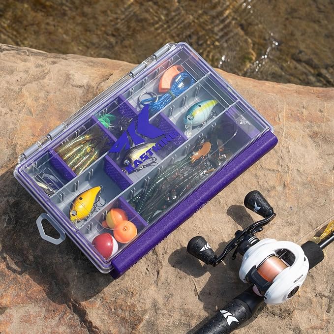 KastKing HyperSeal Waterproof Tackle Box — Royale Family Edition, Waterproof 3600 and 3700 Tackle Trays, Fishing Tackle Box Organizer with Removable Dividers