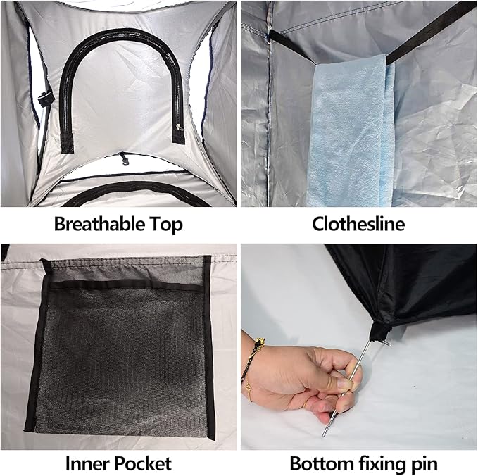 AKOZLIN Portable Pop Up Shower Tent Instant Privacy Dressing Changing Tent Outdoor Shower Room Camp Toilet Tent