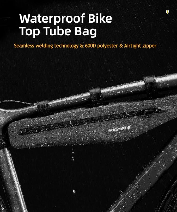 ROCKBROS Bike Frame Bag Bike Triangle Bag Waterproof Bike Top Tube Bag Cycling Pouch 1.5 L Classified Capacity
