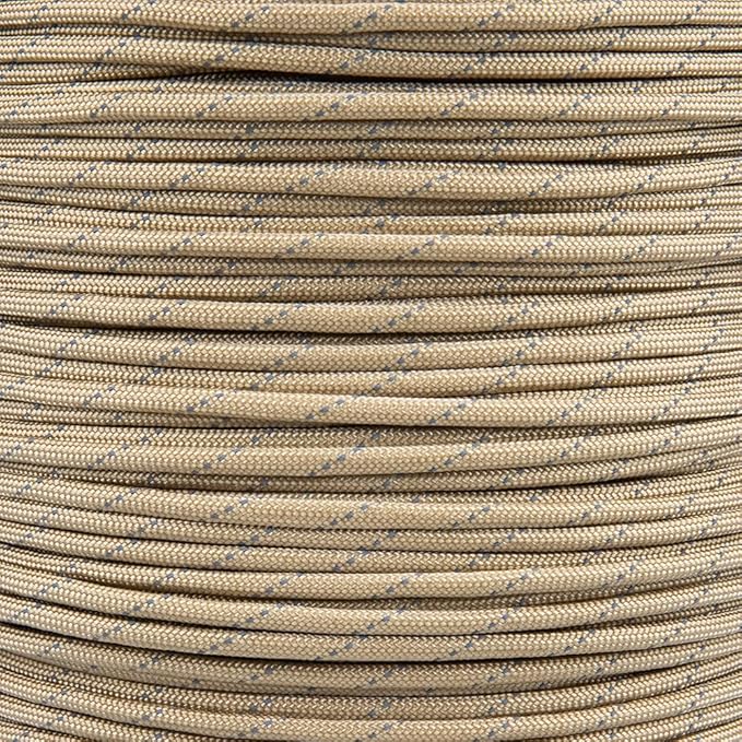 Reflective 550lb Paracord – 7 Strand Type III Nylon Parachute Cord for Hiking, Camping, and Fishing – 30+ Colors and 6 Length Options