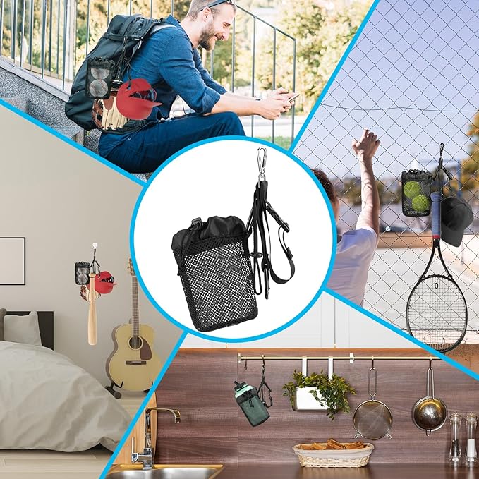Cosmos Baseball Softball Gear Hanger, 4 in 1 Multifunctional Dugout Organizer Hanging Buckle Fence Hooks Bag for Hold Baseball Balls, Bats, Gloves and Helmets, Water Bottle Holder Sport Accessories