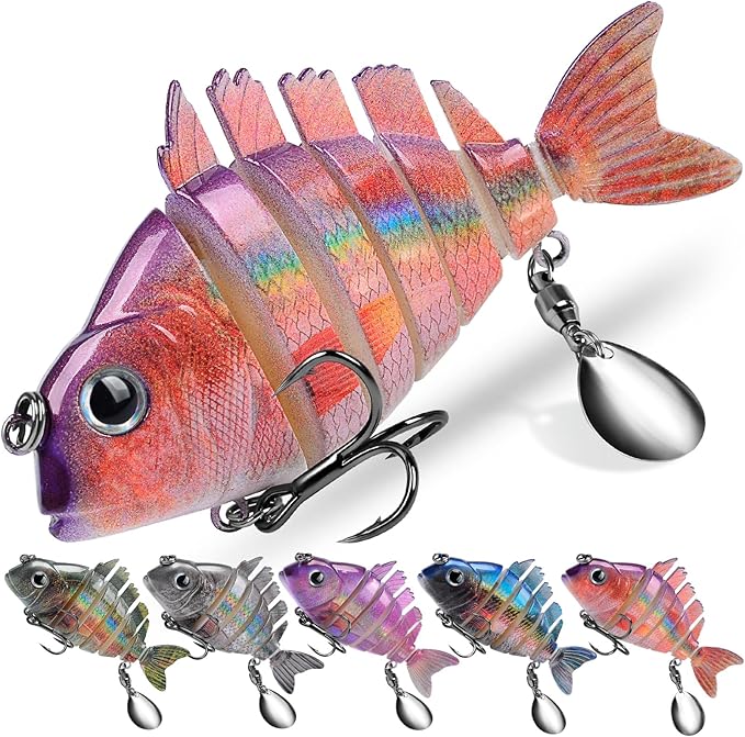 Crankbait Fishing Lure Pike Muskie Lures Lifelike Multi Jointed Swimbait Segement Hard Minnow Bait Treble Hook