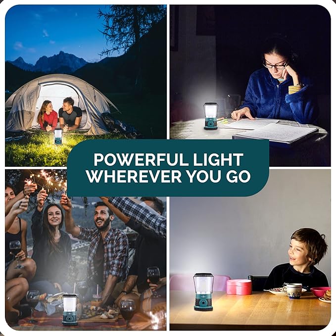 Blazin' Sun Rechargeable LED Lantern 1500 Lumen | Portable Camping Lantern | Hurricane, Emergency, Storm, Power Outage Light | 4 Modes | Runs Up to 25 Hours
