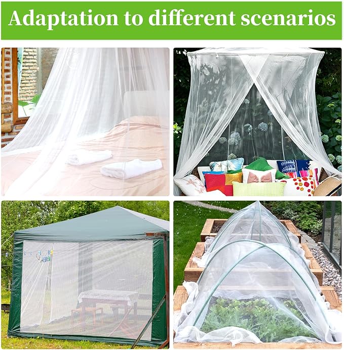 39x10Ft Mosquito Netting Garden Mesh Netting, Bug Insect Mosquito Fly Bird Net, Animals Barrier Protection Net, White 3x12 m