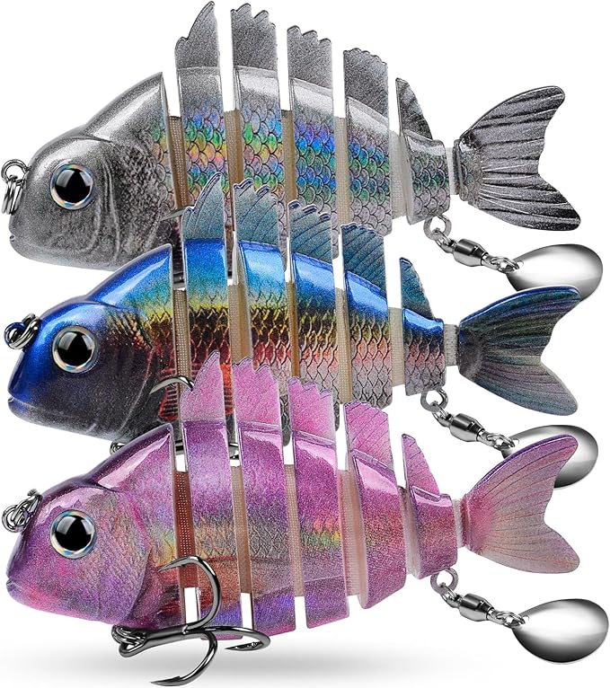 Crankbait Fishing Lure Pike Muskie Lures Lifelike Multi Jointed Swimbait Segement Hard Minnow Bait Treble Hook