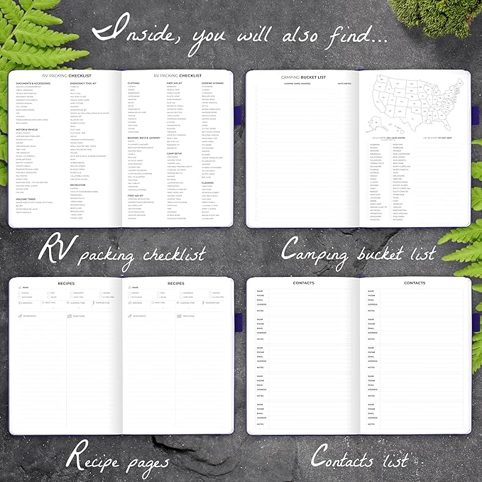 Clever Fox Camping Journal – Camper Log Book & RV Trip Planner – Outdoor Camp Journal & Adventure Travel Notebook – 12 Trips Total, 8 Pages per Trip – Hardcover, A5 Size (Purple)