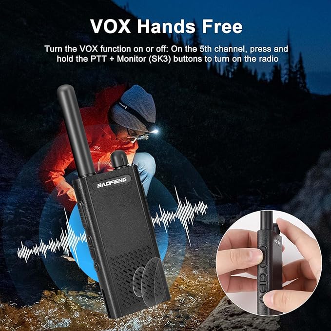 Baofeng T26 Walkie Talkies Long Range, Rechargeable Li-ion Battery 16 FRS Channel Two Way Radios with Earpieces for Adults, Handheld Mini Compact Walky Talky with Type-C Charging