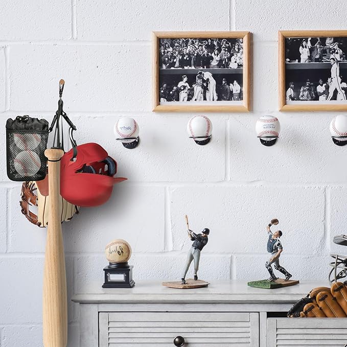 Cosmos Baseball Softball Gear Hanger, 4 in 1 Multifunctional Dugout Organizer Hanging Buckle Fence Hooks Bag for Hold Baseball Balls, Bats, Gloves and Helmets, Water Bottle Holder Sport Accessories