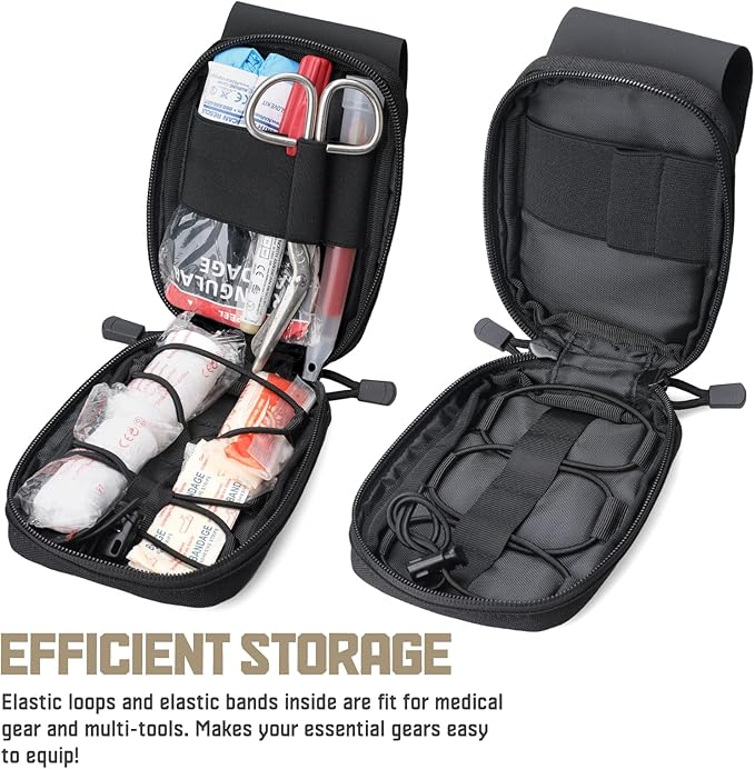 WYNEX Molle IFAK First Aid Pouch, Tactical Medical Trauma Pouch MED EMT Belt Pouch Small Portable Utility Emergency Survival Pack with Immediate Identify Cross for Belt Vest