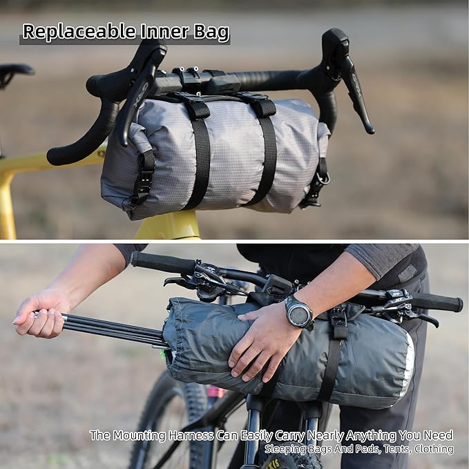 Rhinowalk Bike Handlebar Harness Mounts System Bicycle Handlebar Rolls for Bikepacking