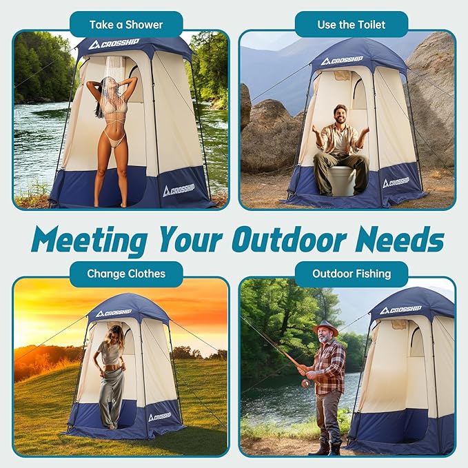 Hitch Mount Hammock Stand & Camping Shower Tent with Shower Bag for Outdoor Camping