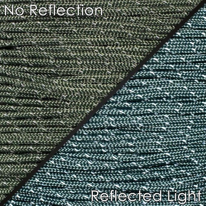 West Coast Paracord – 95 Tensile Strength - 1 Strand Reflective Paracord (100 Feet, Camo Green)