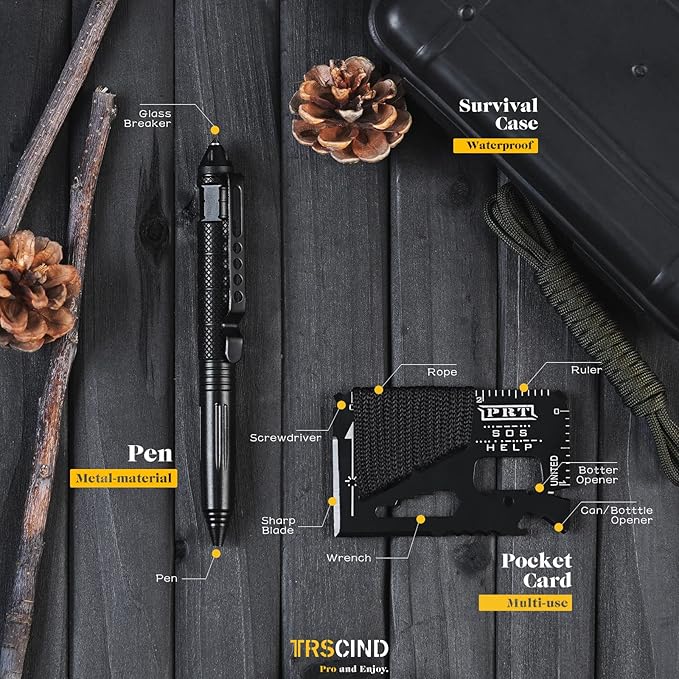 Gifts for Men Dad Husband - Fathers Day Anniversary Birthday Gifts Idea for Him Boyfriend Man - Survival Kit 14 in 1, Survival Gear and Equipment, Fishing Hunting Camping Accessories, Cool Gadgets