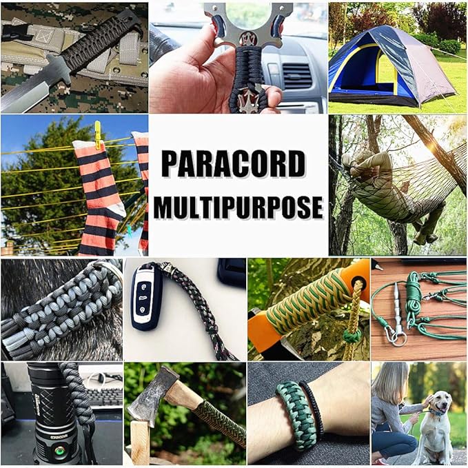 WEREWOLVES Paracord Rope, 7 Strand Type III Parachute Cord 4mm 100ft / 200ft for Crafting, DIY Projects, Survival Bracelets (Yellow, 100 ft)