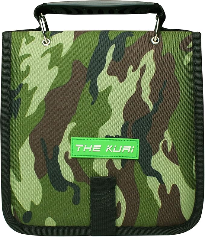 Fishing Tackle Binder, Bait Storage Bag, Soft Bait Binder, Fishing Organized Storage Rig Bag for Baits, Rigs, Jigs and Lines, Suitable for Fresh Water and Saltwater 12 (Green camouflage/9.5" * 8.3")