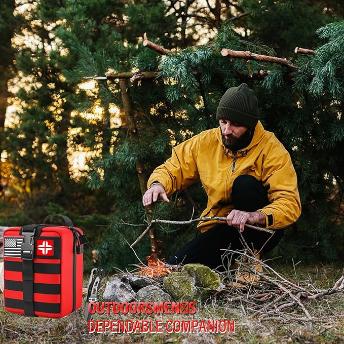 Emergency First Aid Kit - 282 Piece Premium Survival Gear Essentials Supplies for Car, Trucks, Hiking, Travel, Camping, Boating and Adventures, Waterproof Compact Molle Pouch Survival Kit