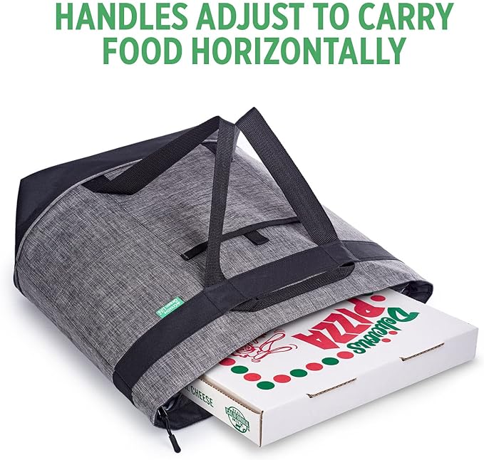Jumbo Insulated Cooler Bag (Charcoal) with HD Thermal Insulation - Premium, Collapsible Soft Cooler Makes a Perfect Insulated Grocery Bag, Food Delivery Bag, Travel Bag, Beach or Picnic Bags