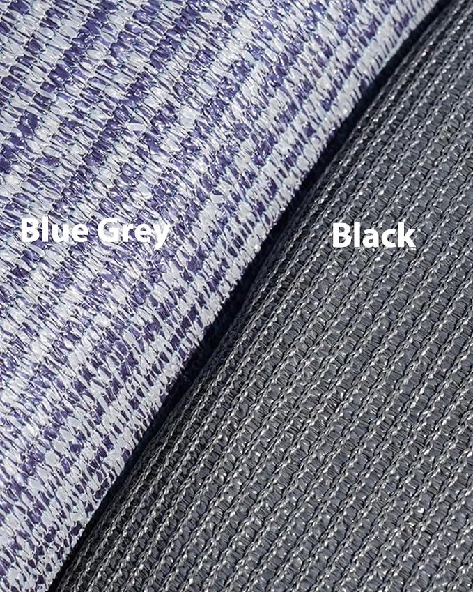 FoundGo Awning Carpet HDPE Camping Outdoor Rug with Eyelets,Nails,Broom,for RV,Patio,Backyard,Picnic,Beach,Trailer 8'*20' (2.44 * 6.1m) -Black