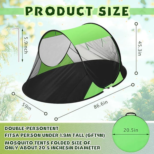Pop up Mosquito Net Tents for Camping Foldable Pop Tent with Ground Pins Waterproof Freestanding Insect Bug Net for Beach Hiking Summer Outdoor Bed Protection