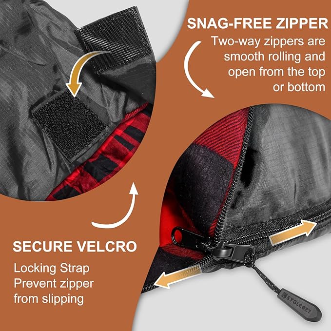 Double Sleeping Bag for Adults Kids, XL Queen Size 2 Person All Season for Warm & Cold Weather, Lightweight Compact with Compression Sack Camping Essentials for Backpacking Hiking